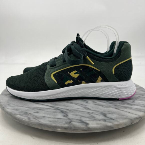 Adidas Womens 9 Edge Lux 5 Sneaker Shadow Green Camo Gold Running Trainer GZ6748 - Picture 4 of 13